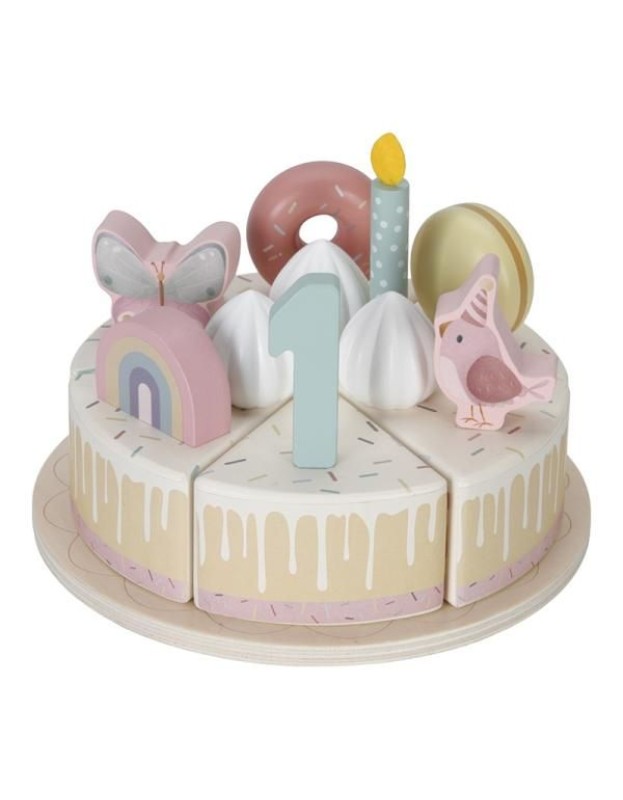 Дрвена торта со додатоци - розе, Little Dutch